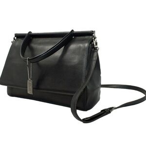 Coach Classic Black Leather Shoulder Bag